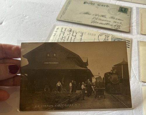 Lot Of 7 RAILROAD STATION Chateaugay UPSTATE New York NY RPPC READ #AM - Picture 4 of 5