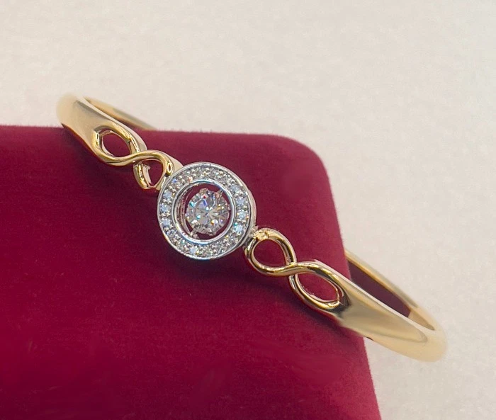 Deluxe Armband Armreif Dancing Kristall Zirkon 750er Rolled Gold 18K vergoldet - Bild 2 von 4