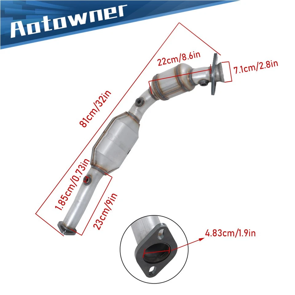 Convertidor catalítico derecho para Lincoln Town Car/Mercury Grand Marquis 4,6 L 96-02 Foto 2 de 4