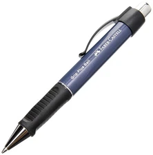 Faber-Castell Grip Plus 07 Ball Pen - Metallic Blue 1 count (Pack of 1) Blue