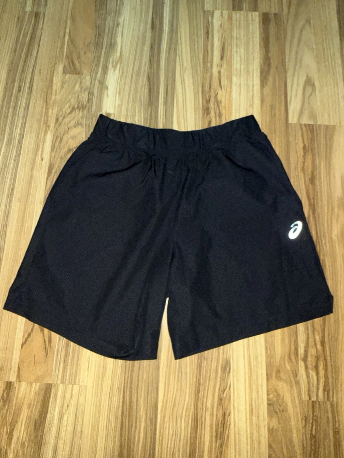 ASICS Silver 7 In Running Shorts Men’s Sz M Medium Black Drawstring Pockets