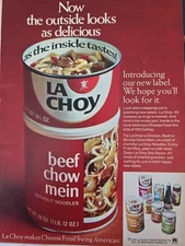 1970 La Choy Beef chow Mein without noodles Chinese food  Vintage ad