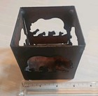 Decorative Metal Candle Holder Set Rustic Bear Cutout 3"x3"x3" — photo 2
