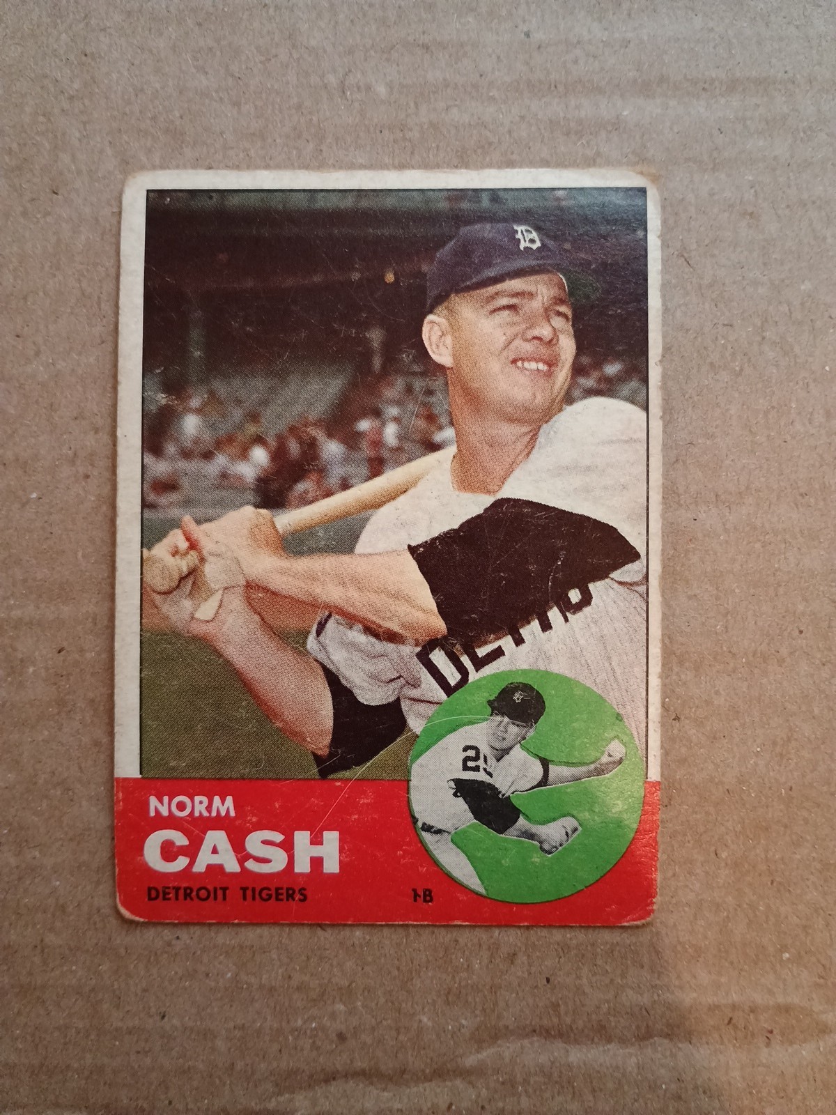 1963 Topps - Norm Cash #445 "Detroit Tigers" HOFer **FREE SHIPPING** Low Grade