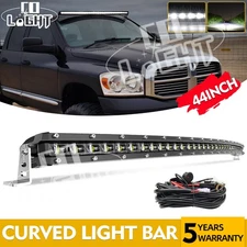 Fit Dodge RAM 1500 Express Sport Slim 42"/44"inch Curved LED Light Bar +Wire Kit
