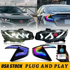 Demon Eyes LED Headlights & RGB Tail Lights  For 2016-2021 Honda Civic Sedan