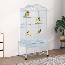 Standing Large Bird Parrot Cage Wrought Iron Flight Bird Cage with Rolling Wheel