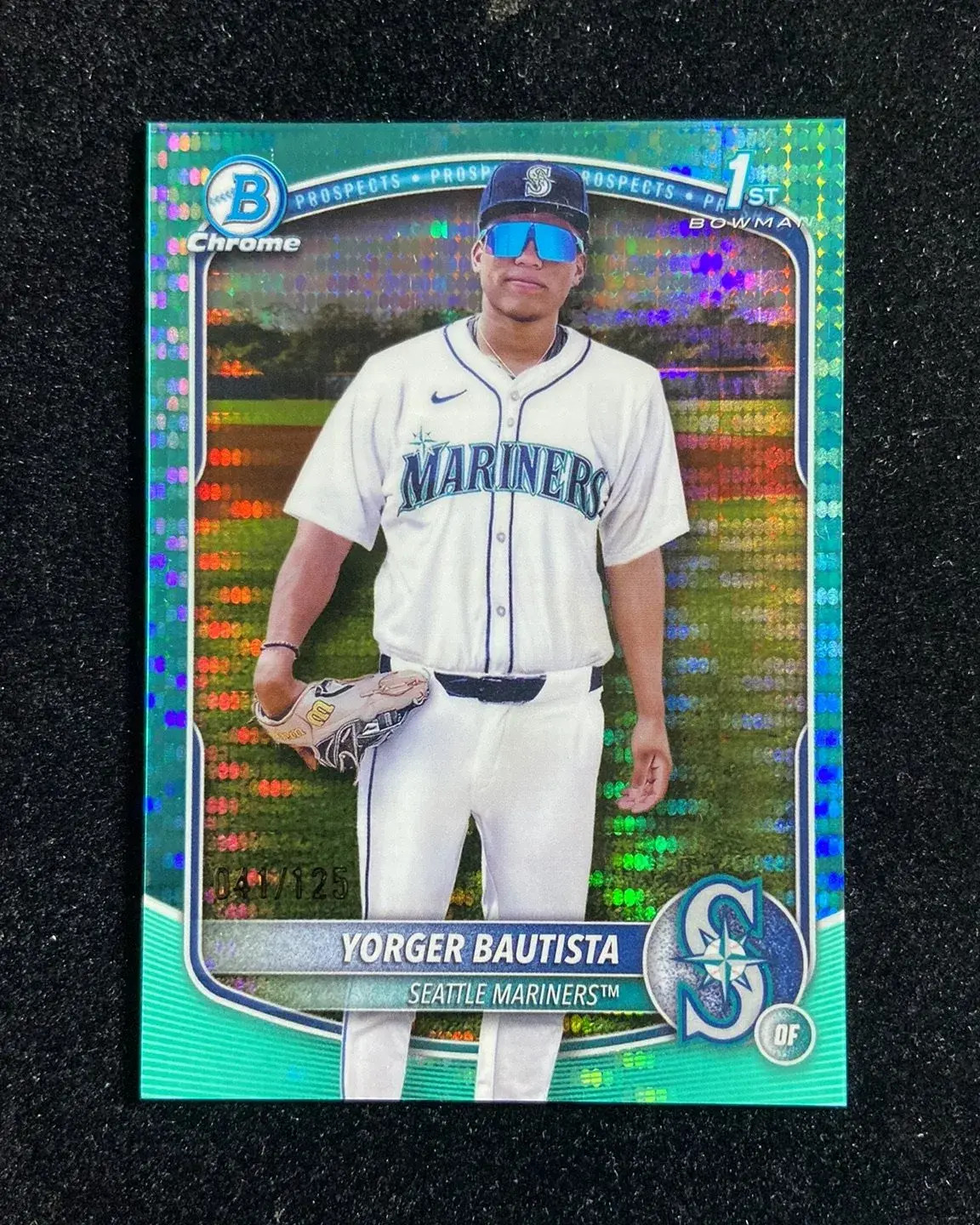 2025 Topps Bowman Chrome Yorger Bautista 1st #BCP-194 Aqua Pulsar 41/125 HD