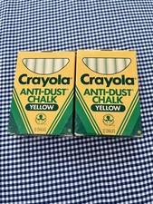 Binney  Smith Crayola Yellow Anti-Dust Chalk 12 Pack 1401 1988 New Lot of 2