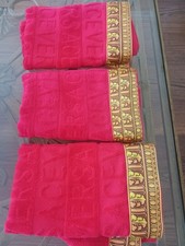 SET ASCIUGAMANI VERSACE HOME 3 VISO ROSSO BAROCCO CORPO BAGNO  