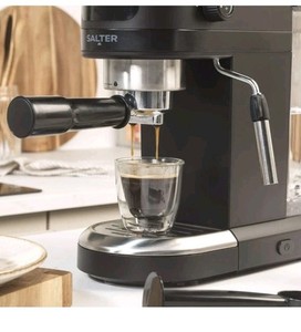 Salter Espirista Kaffeevollautomat 1,4L Schwarz 15 Bar Pumpe Touchpanel 1350W