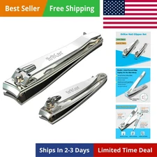 Nail Clipper Set, Stainless Steel Fingernail and Toenail Clipper Cutters