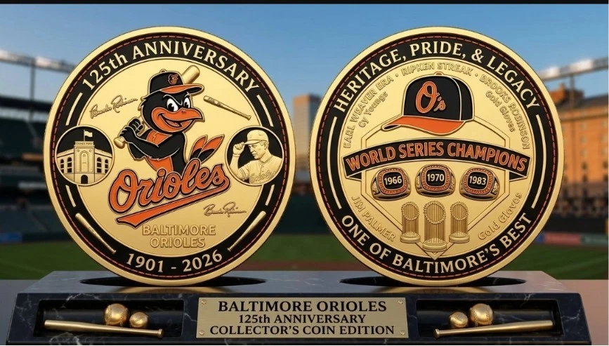 Orioles 125th Anniversary 2026 New Commemorative Coin (2 side)