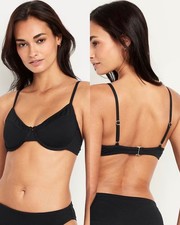 Old Navy Women  s Textured Underwire Balconette Swim Top Black Size XS or Medium