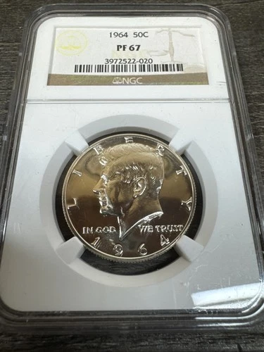 NGC PF 67 1964 Kennedy Half Dollar 50C 90% Silver Coin JFK