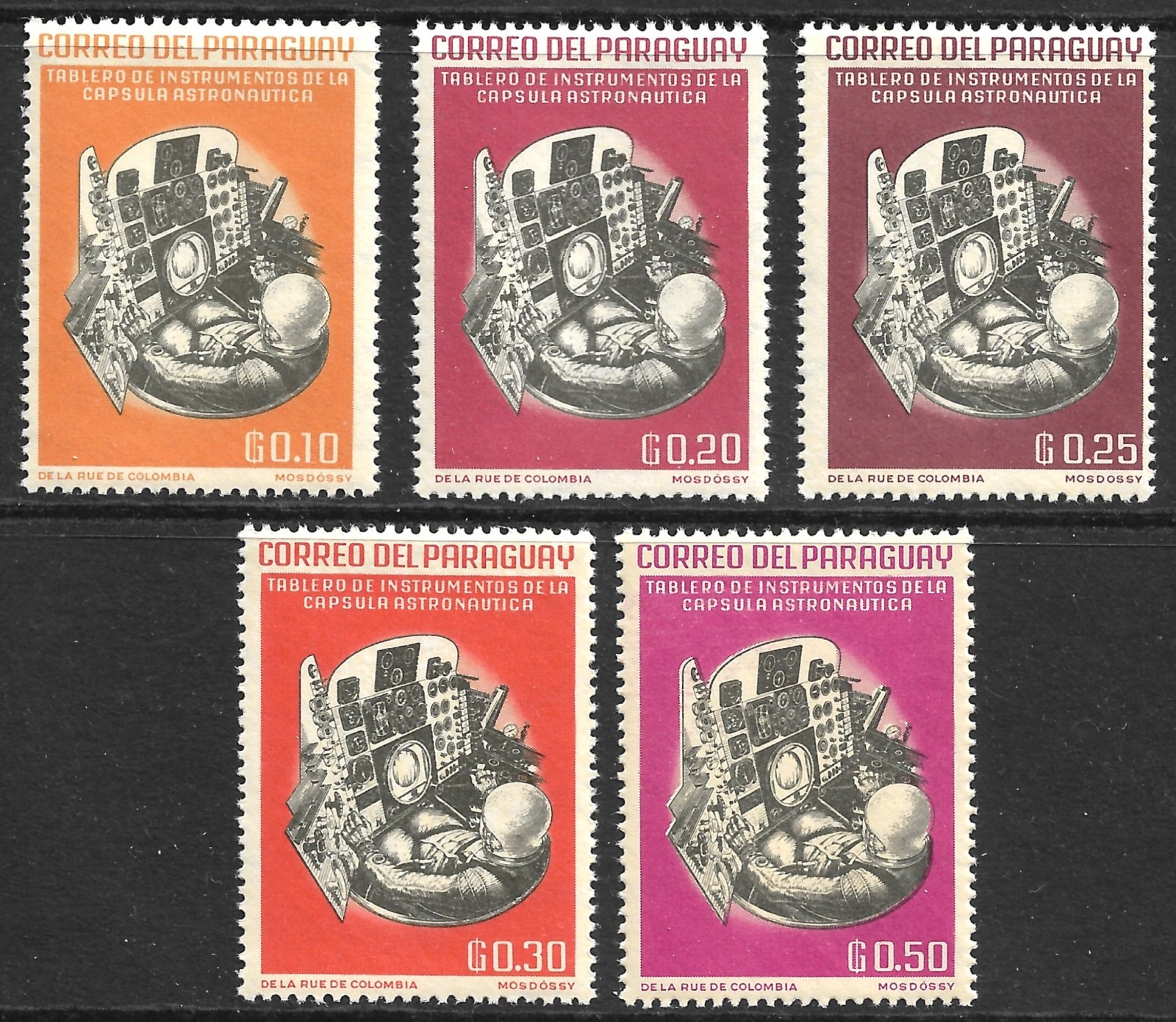 Paraguay Scott 744-748 MNH Walter M. Schirra US Astronaut Issued 1963