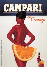 CAMPARI SEXY Beautiful African American WOMAN VINTAGE Ad POSTCARD Rolston Photo