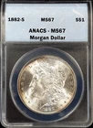 1882 S Morgan Dollar certified MS 67 by ICG! NO RESERVE!