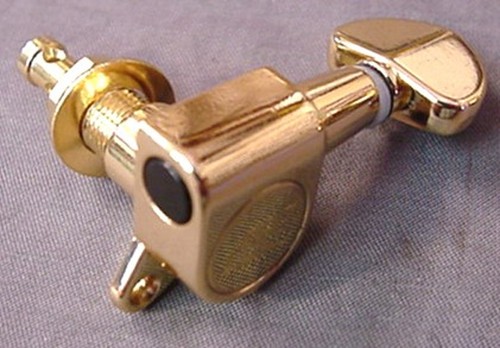 ELEC GUITAR LOCKING MACHINEHEADS 6 IN A LINE GOLD TUNERS - Picture 2 of 4