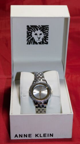 Anne Klein Women's Swarovski Crystal Accented Silver-Tone Bracelet Watch AK/2295