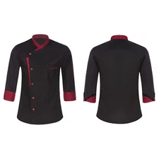 Unisex Chef Jacket Men Long Sleeve Chef Coat Restaurant Kitchen Cooking Uniform