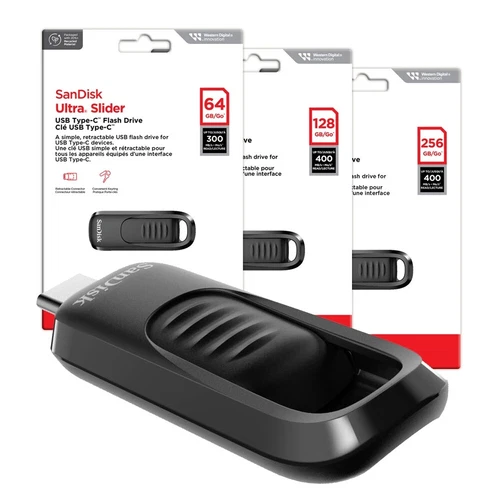 SanDisk Ultra Slider 64Go 128Go 256Go Lecteurs flash USB Type-C Mémoire Stick FR