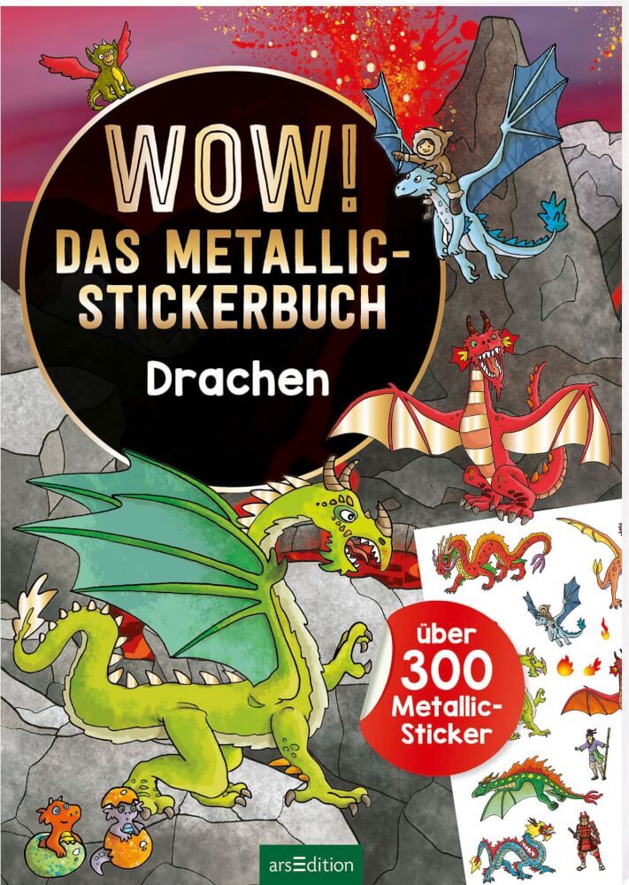 Thumbnail - Wow Das Metallic-stickerbuch - Drachen
