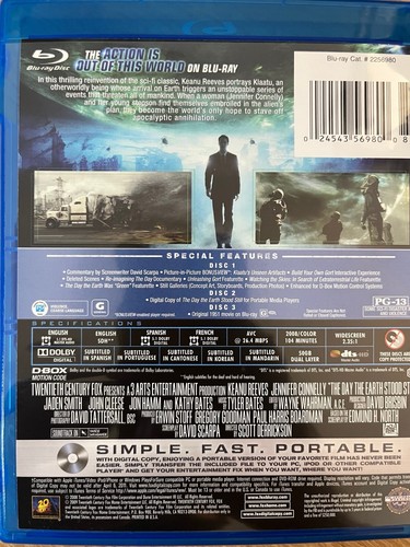 THE DAY THE EARTH STOOD STILL (2008 & 1951) 2 x BLURAY + DVD Set *Region A* - Picture 2 of 2