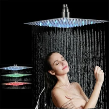 8"10"12"16" Shower Head Square Rainfall Ultra Thin High Pressure Shower Faucet