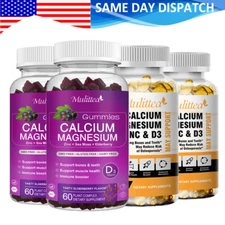 Calcium Magnesium Zinc & Vitamin D Complex Supplement Bone Muscle Immune Support