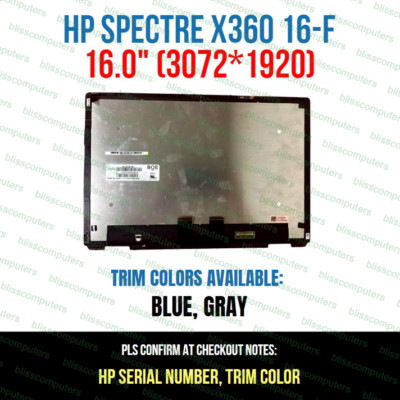 16'' 3K LCD Touch Screen Digitizer Display HP Spectre x360 2-in-1 16-f0013dx