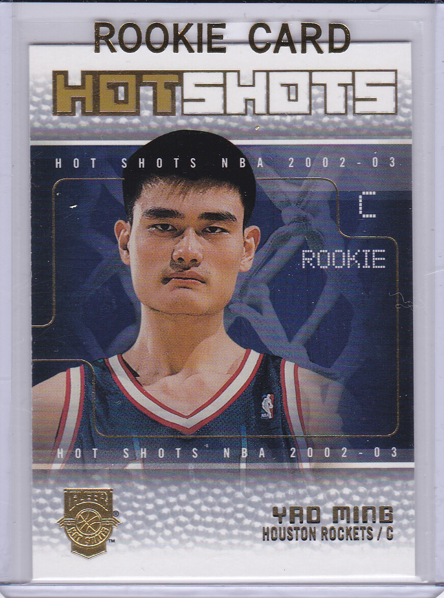YAO MING ROOKIE CARD 2002/03 Fleer Hot Shots RC Houston Rockets