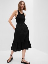 $60 GAP 'K2W' STRETCH A-TOP CHEST SLEEVELESS BLACK MIDI DRESS XXL