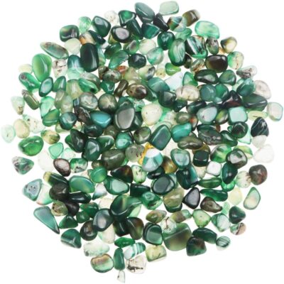 YiYa grüner Achatstein Trommelstein natürlicher Kristallquarz 1,5 Pfund (680 g)/Beutel