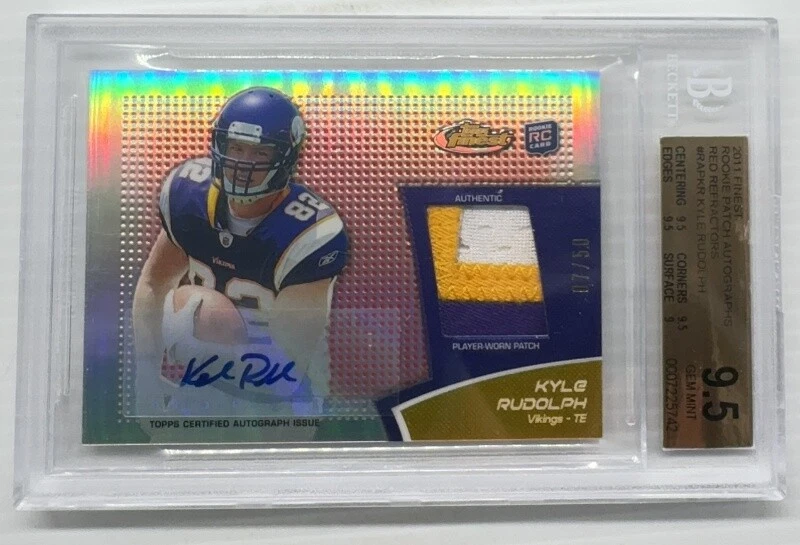 Kyle Rudolph Finest Rookie Autograph Patch #RAPKR Red Refractor