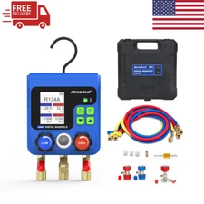 Digital Manifold Gauge Set Refrigeration HVAC Vacuum Pressure Leakage Test Tool