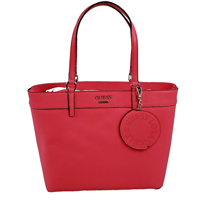 GUESS Los Angeles Medium Pink Tote Bag Purse With Detachable Coin