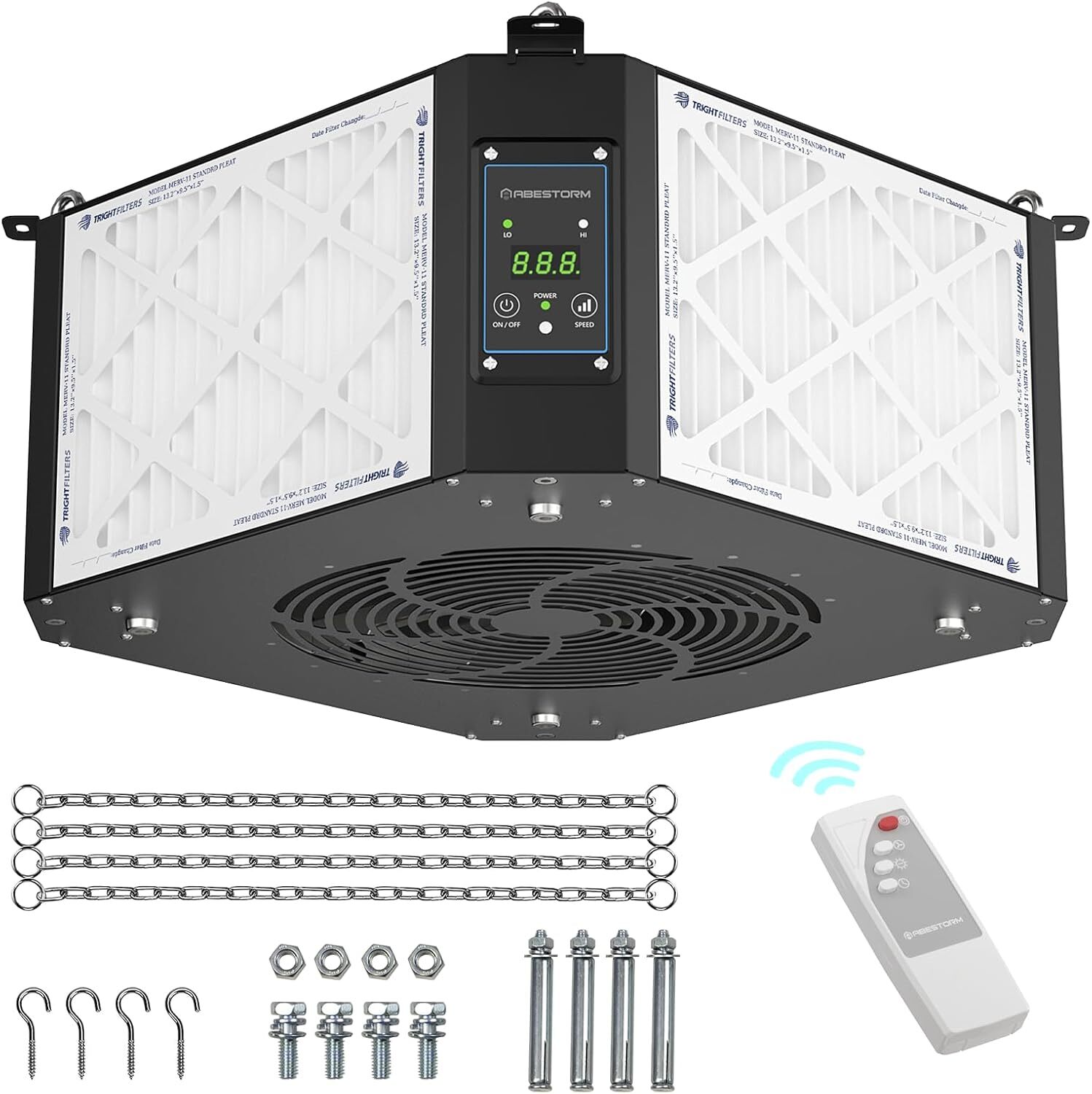 ABESTORM Intake Air Filtration System Woodworking 1350 CFM Hanging Air Filter