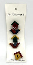 Vintage Aunt Tracy’s Treasures Birdhouse Birds Button Covers - Portland, OR