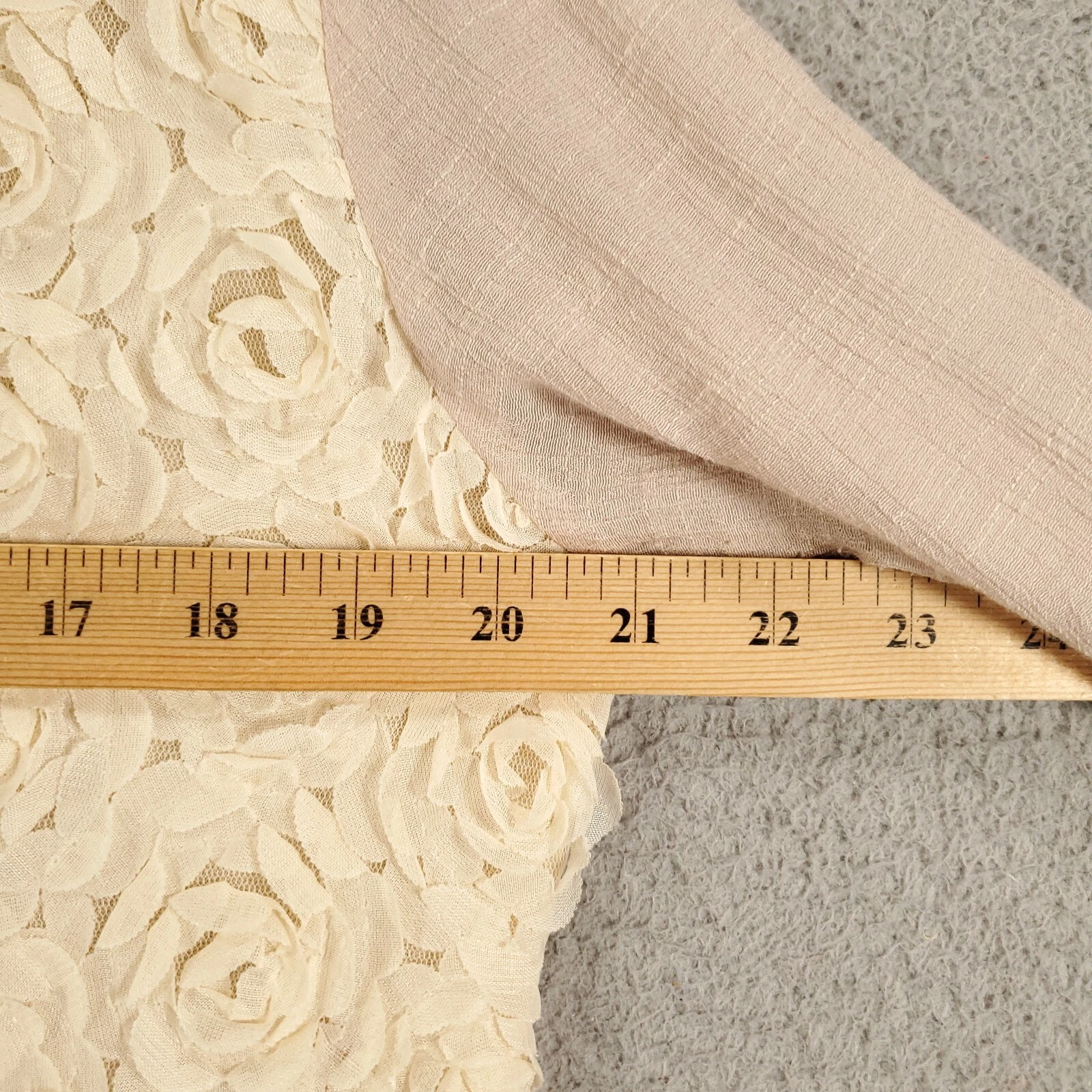 OFF WHITE Abito Adorn donna medio testurizzato rose allover foderato davanti boho marrone bianco sporco