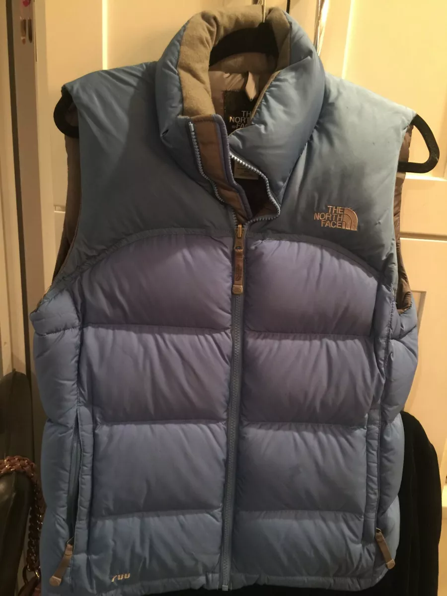 THE NORTH FACE Retro NOVELTY NUPTSE PUFFER 700 DOWN VEST Women’s M Blue. EUC