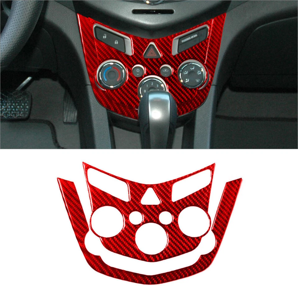 60Pcs Red Carbon Fiber Full Interior Cover Trim For Chevrolet Sonic 2012-2016 — 第 4/4 张图片