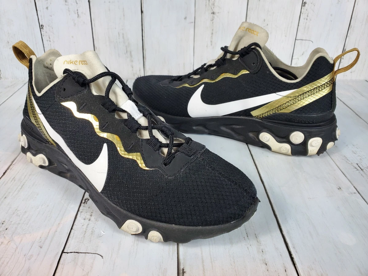 Nike React Element 55 SE Black Metallic Gold for Sale