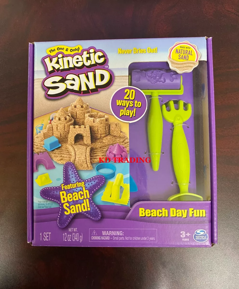 SPIN MASTER Kinetic Sand Beach Day Fun Playset w/ Castle Molds