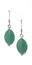 Handmade Opaque Seafoam Seaglass Earrings, 925 Sterling Silver
