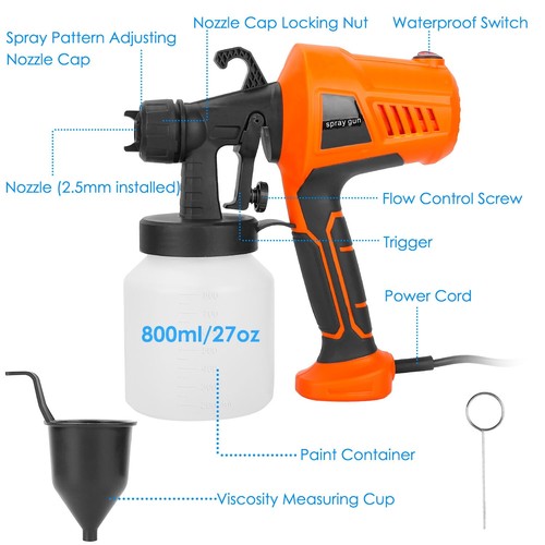 700W Electric Paint Sprayer Handheld HVLP Spray Painter 800ML Painting Spray Gun - Picture 5 of 13