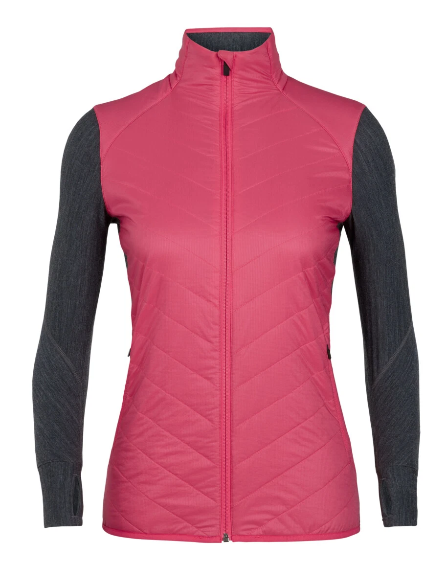 Icebreaker Women Descender Hybrid Jacket (S) Jet Heather / Prism