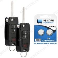 2 Replacement For Jeep 06-15 Wrangler Mitsubishi 06-07 Raider Remote Flip Key 2 Replacement For Jeep 06-15 Wrangler Mitsubishi 06-07 Raider Remote Flip Key