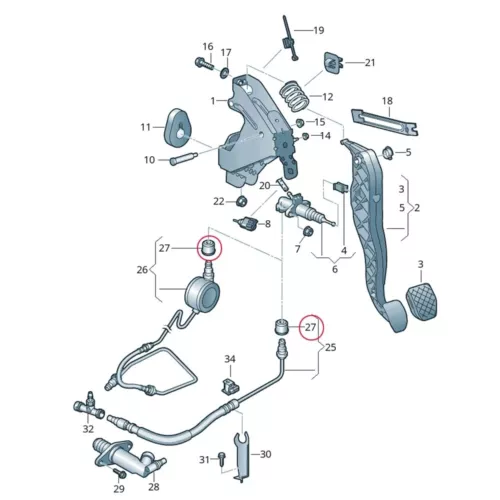 10-tlg Kupplungshydraulik Nehmerzylinder Rohrdichtungssatz für Ford Focus Kuga - Bild 5 von 7