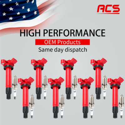 8X Upgrade Ignition Coil & 8 Spark Plug for Toyota Tundra Sequoia Lexus V8 UF230